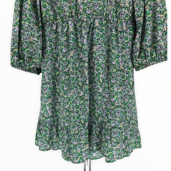 New Look Maternity Blue Floral Ruffle Trim Faux Wrap Mini Dress NWT - Picture 7 of 11